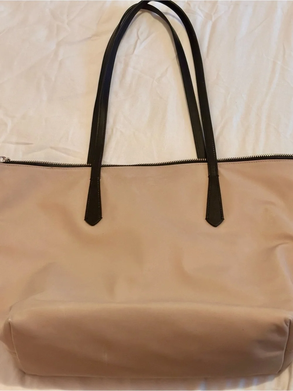 Kate Spade Tan Nylon Tote with Black Straps